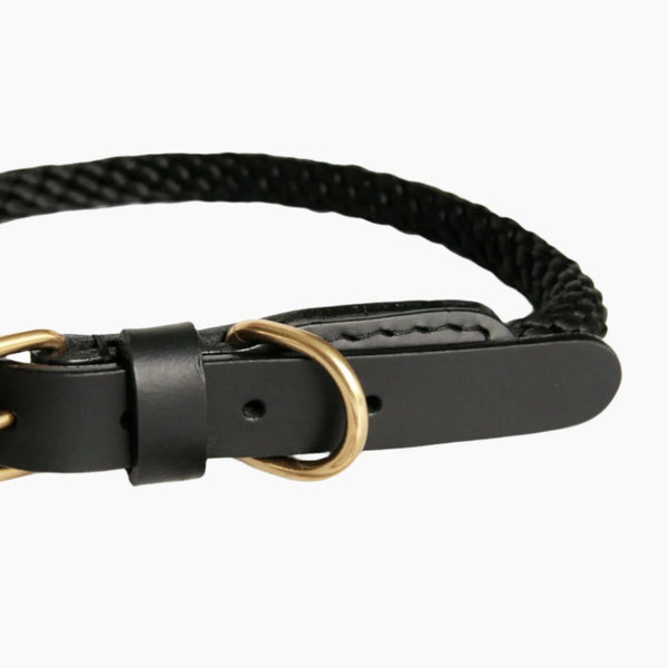 Rope and Leather Collar with Buckle (22 in)