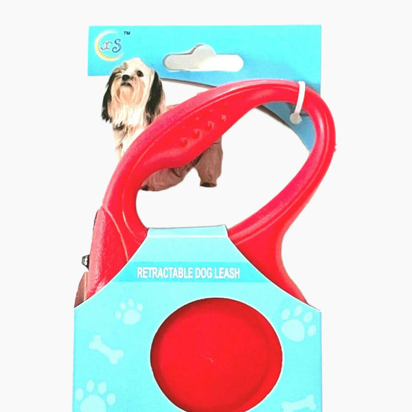 Retractable Dog Pet Leash 11.5ft (3m) Maximum Tension 25 Lbs Red Color