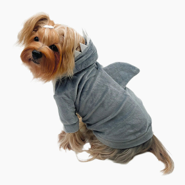 Ultra Plush Shark Hoodie with Fin & Teeth