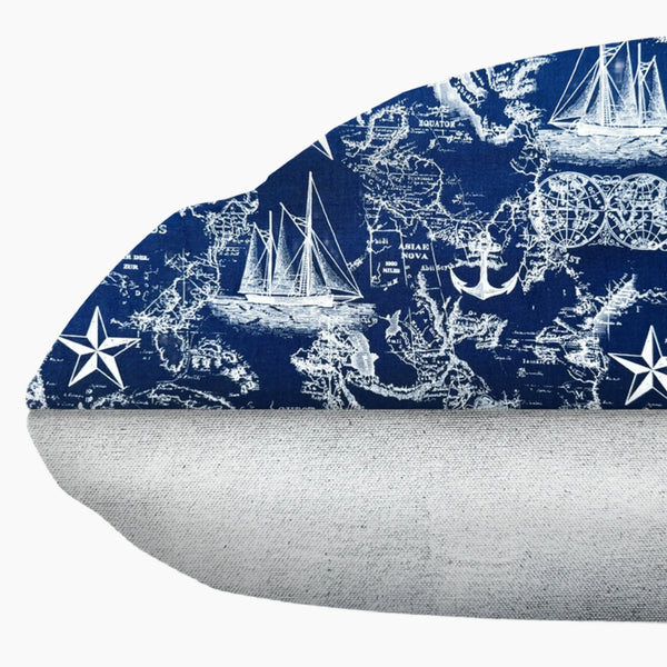 Carta Marina Navy Vintage Nautical Toile Duvet-style Dog Bed