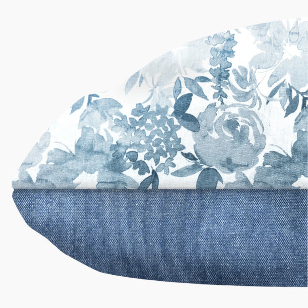 Gardenia Sky Blue Watercolor Floral Woven Dog Cushion