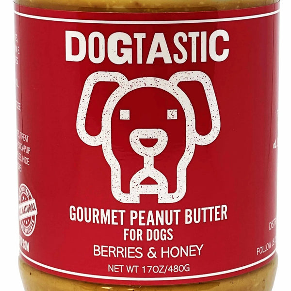 Dogtastic Gourmet Peanut Butter for Dogs Berries & Honey Flavor 17oz