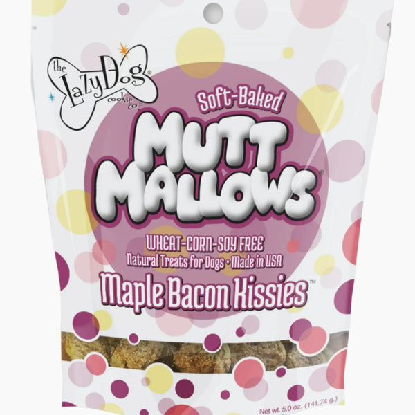 Lazy Dog Mutt Mallows Maple Bacon Kissies Dog Treat 5oz