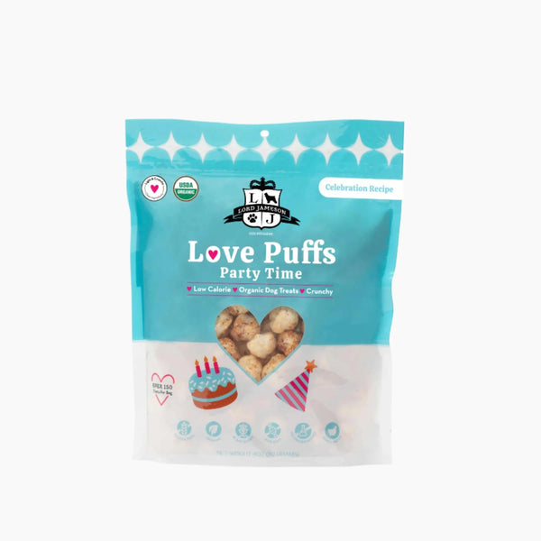 Lord Jameson Love Puffs Party Time Organic Crunchy Dog Treats 4oz