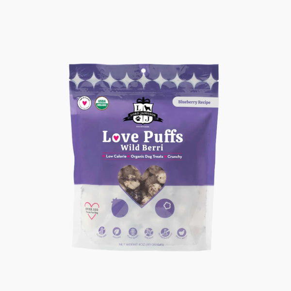 Lord Jameson Love Puffs Wild Berri Organic Crunchy Dog Treats 4oz