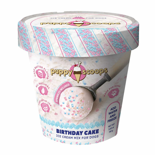 Puppy Cake Scoops Ice Cream Mix Birthday Cake with Pupfetti Sprinkles Pint Large 5.65oz