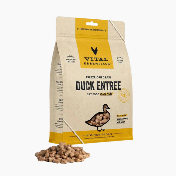 Vital Essentials(R) Freeze-Dried Raw Duck Entree Cat Food Mini Nibs,