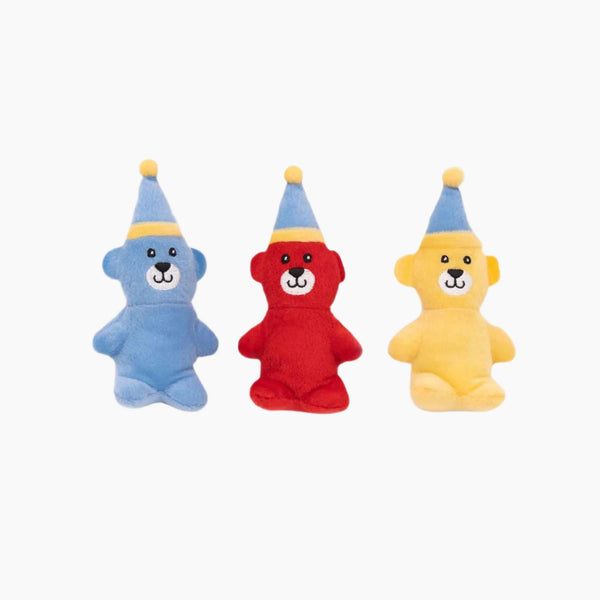 ZippyPaws Miniz 3-Pack - Birthday Bears